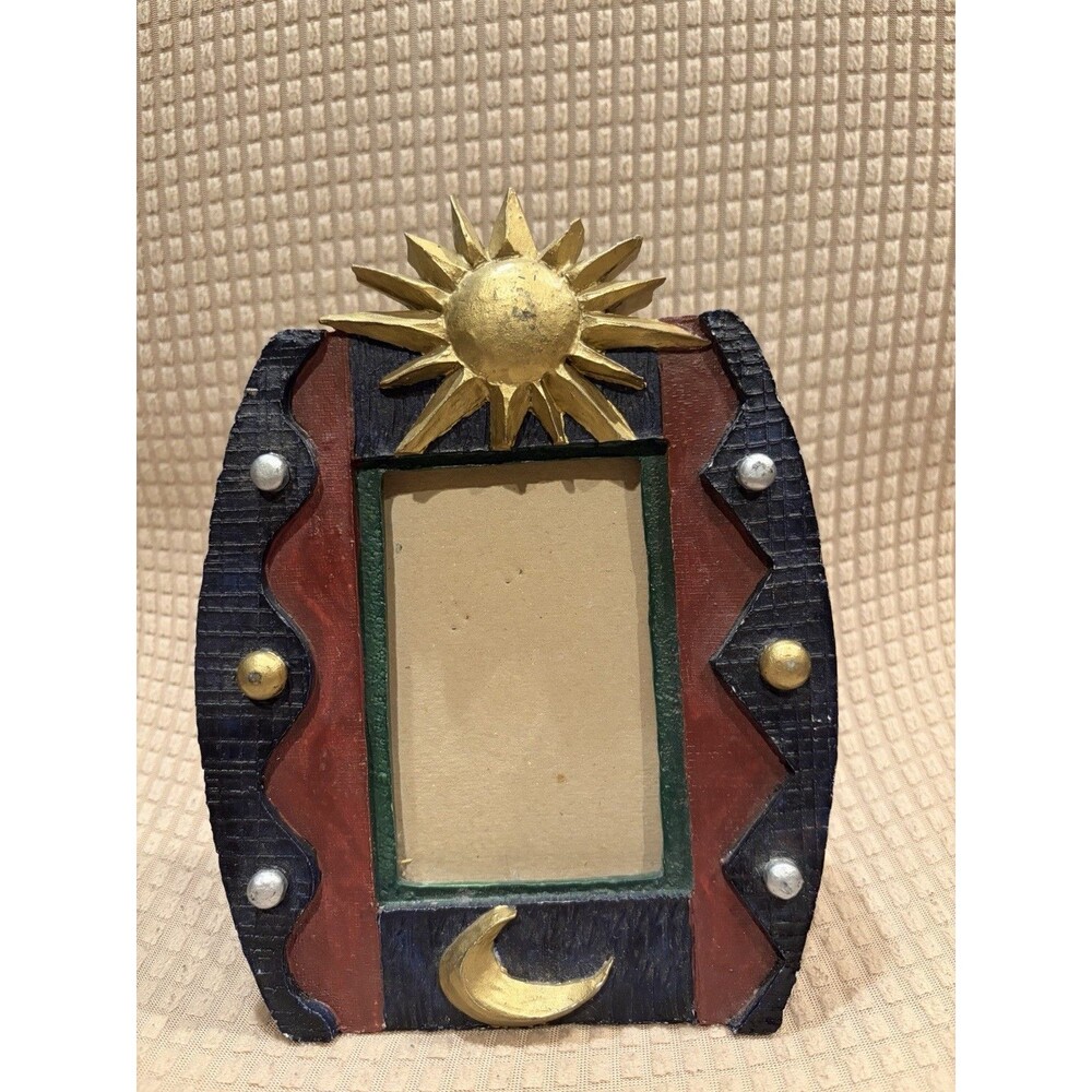 Vintage 1993 Figi Graphics Celestial Sun Moon Picture Frame Whimsigoth Y2K Resin